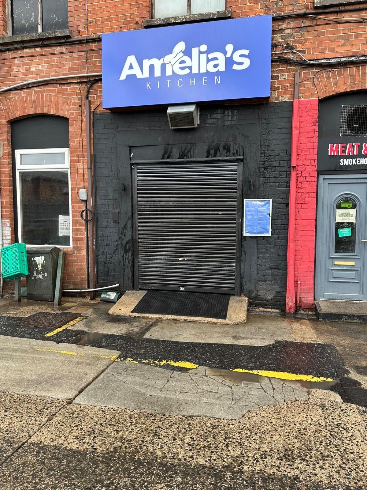 Café entrance and pavement